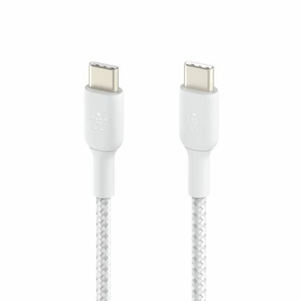Belkin 1m USB-C to USB-C Braided Charging Cable - White