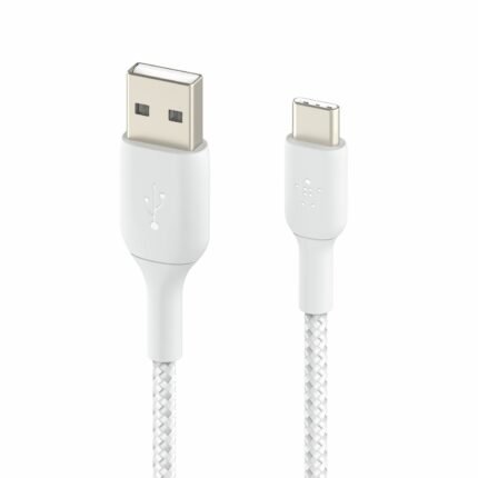 Belkin Braided USB C to USB A, 3m Charging Cable - White