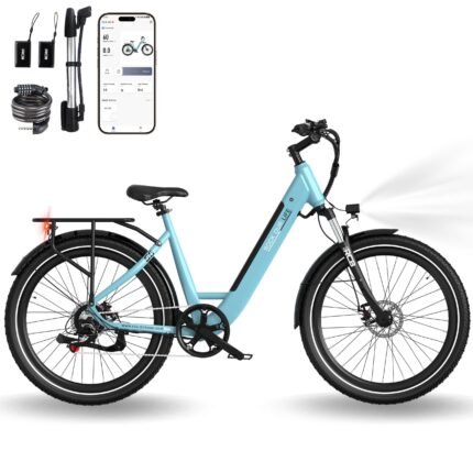 Electric City Bikes G6, E-bikes 27.5",APP&NFC,BLUE