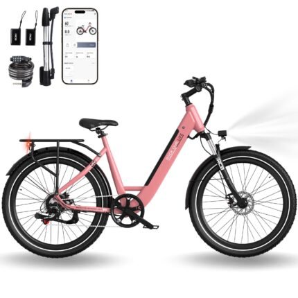 Electric City Bikes G6, E-bikes 27.5",APP&NFC,PINK