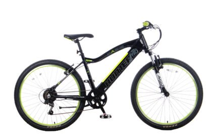 Hunter Unisex Integrated Electric Mountain Bike - Black/Lime 7.8Ah