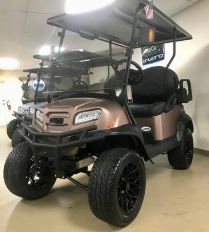 2025 Club Car Sunrise Special Edition Lifted PTV | Matte Rose Gold | Zero-Maintenance Lithium Sale! - Golf Carts Nation | Street-Legal LSV & Custom Carts