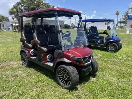 2025 Evolution D-Max GT4 Black Sapphire | 4-Seater with 24-Speaker Sound - Golf Carts Nation | Street-Legal LSV & Custom Carts