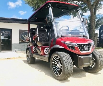2025 Evolution D-Max GT4 Flamenco Red | 4-Seater with 24-Speaker Sound - Golf Carts Nation | Street-Legal LSV & Custom Carts