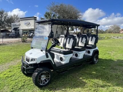 2025 Evolution D5 Maverick 6 Plus Pearl White | 6-Seater with CarPlay - Golf Carts Nation | Street-Legal LSV & Custom Carts
