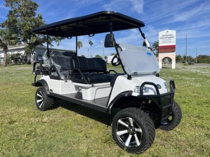 2025 Evolution Forester 6 Plus Pearl White | 6-Seater Lifted Golf Cart - Golf Carts Nation | Street-Legal LSV & Custom Carts