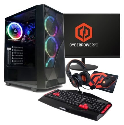 CyberPowerPC Ryzen 5 8GB 500GB AMD Radeon Gaming PC Bundle