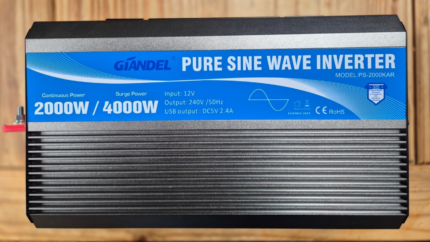 Giandel Pure Sine PS-2000KAR 2kW Wave Power Inverter - DC 12V to AC 240V Converter with Remote Controller