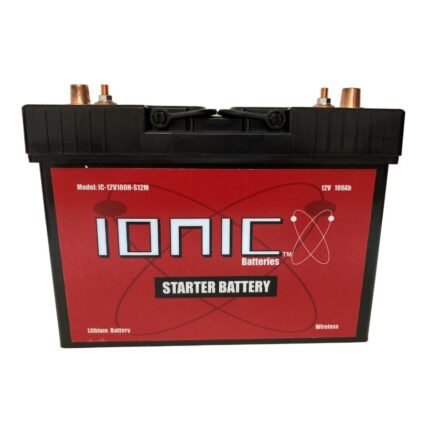 Ionic Lithium 12V 100Ah S12M | 1280 CA | LiFePO4 Marine Pontoon Starter Battery