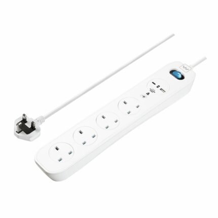 Masterplug 4 Socket 2m USB Surge Protected Extension Lead