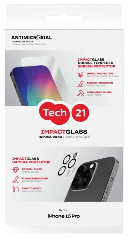 Tech21 iPhone 15 Pro Screen And Camera Protector