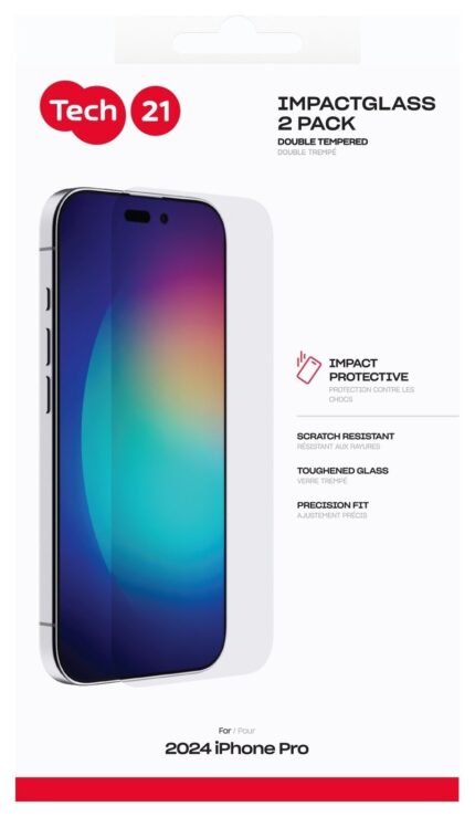 Tech21 iPhone 16 Pro Glass Screen Protector Twinpack