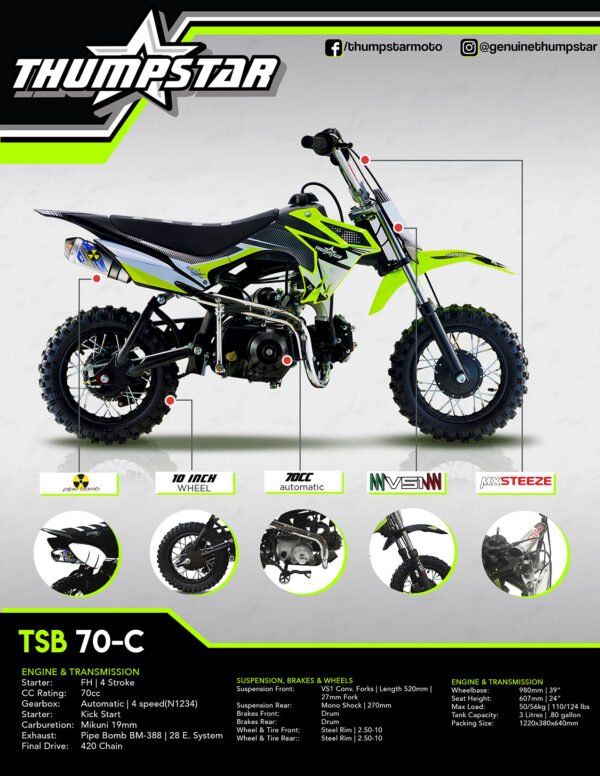 THUMPSTAR - TSK 70 CC Off-Road Kids Bike