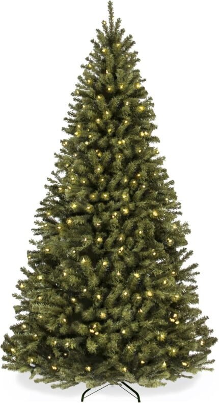 10 ft Luxury Pre-Lit Christmas Tree – Pre-Lit Artificial Xmas Tree for Home Decor