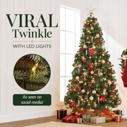 10 ft Premium Spruce Tree with Lights – Premium Pre-Lit Spruce Artificial Christmas Tree