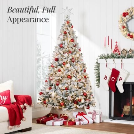 12 ft Deluxe Flocked Fir Tree – Deluxe Flocked Fir Artificial Christmas Tree
