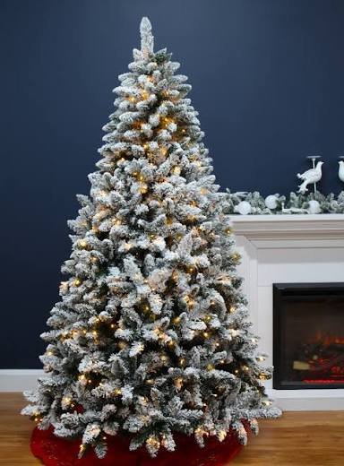 10 ft Snow-Flocked Fir Tree – Snow Flocked Fir Artificial Christmas Tree