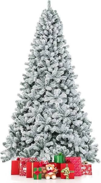9 ft Snow-Flocked Christmas Tree – Snow Flocked Artificial Tree for Holiday Decor
